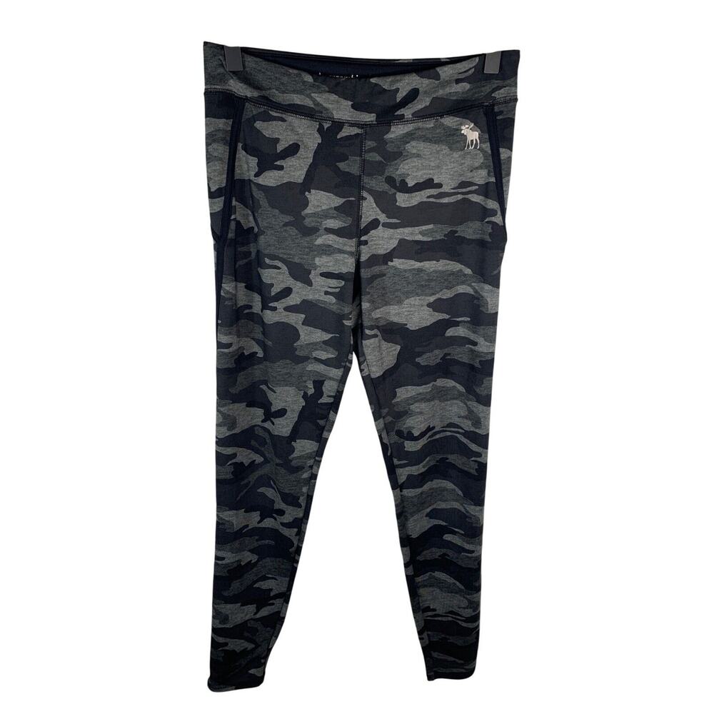 Abercrombie Kids Camouflage Leggings Size 15/16 Gray & Black Polyester/Elastane